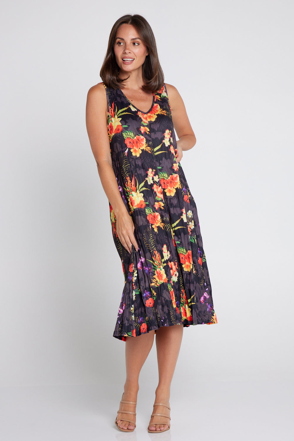 Stella Sleeveless Print Dress - Tropical