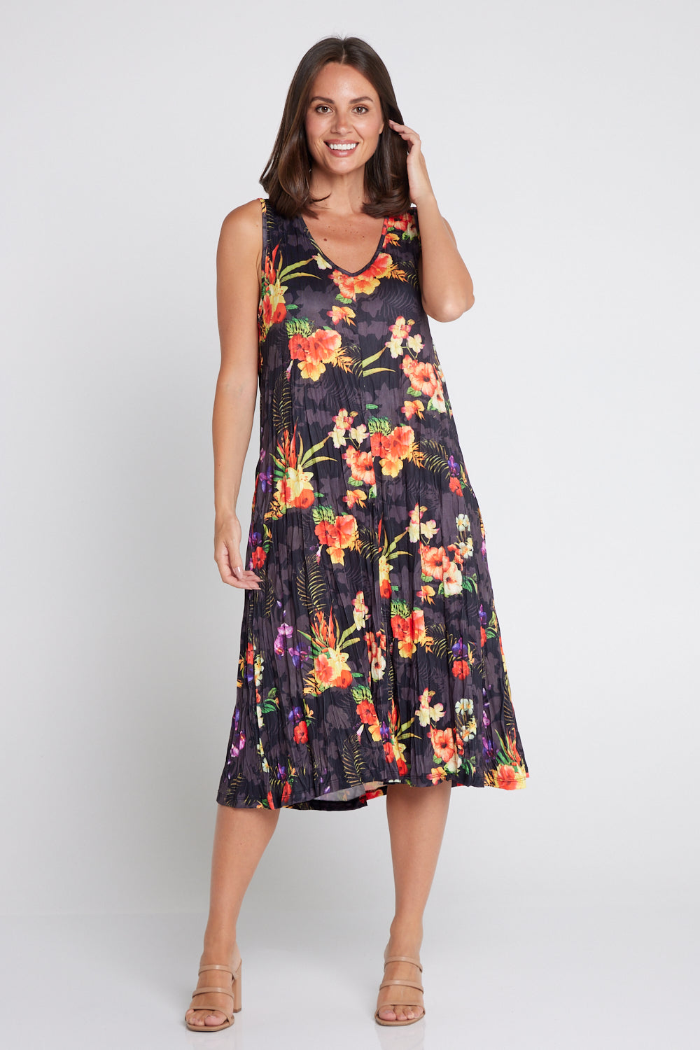 Stella Sleeveless Print Dress - Tropical