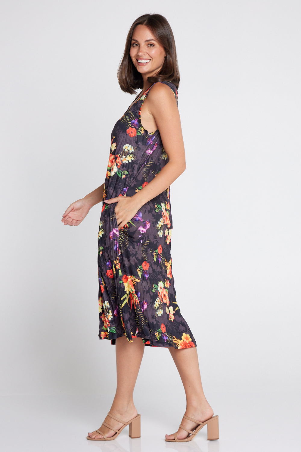 Stella Sleeveless Print Dress - Tropical