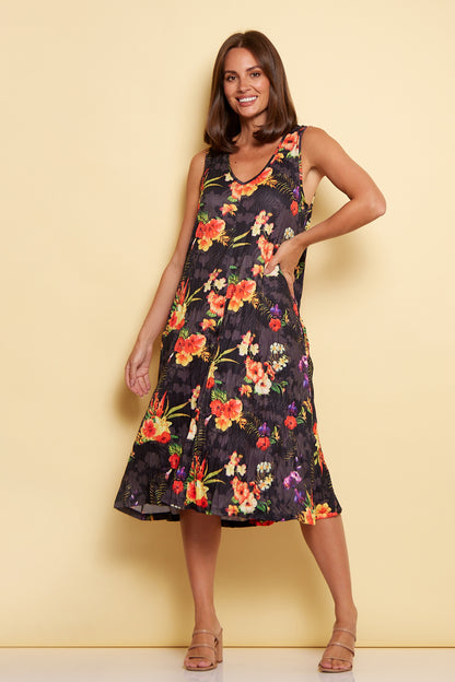 Stella Sleeveless Print Dress - Tropical