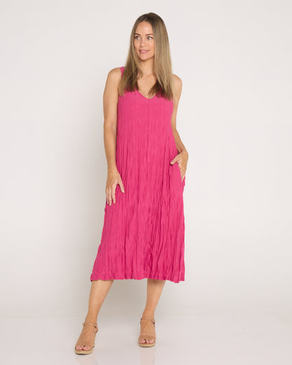 Stella Sleeveless Dress - Fuchsia