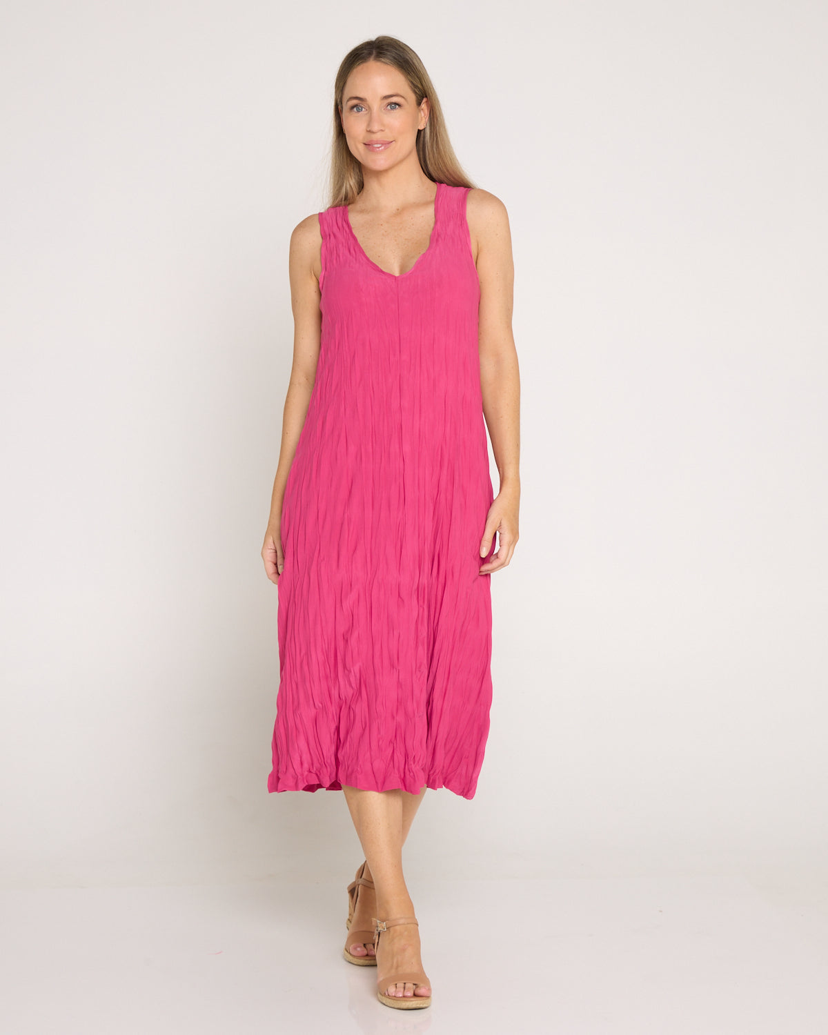 Stella Sleeveless Dress - Fuchsia