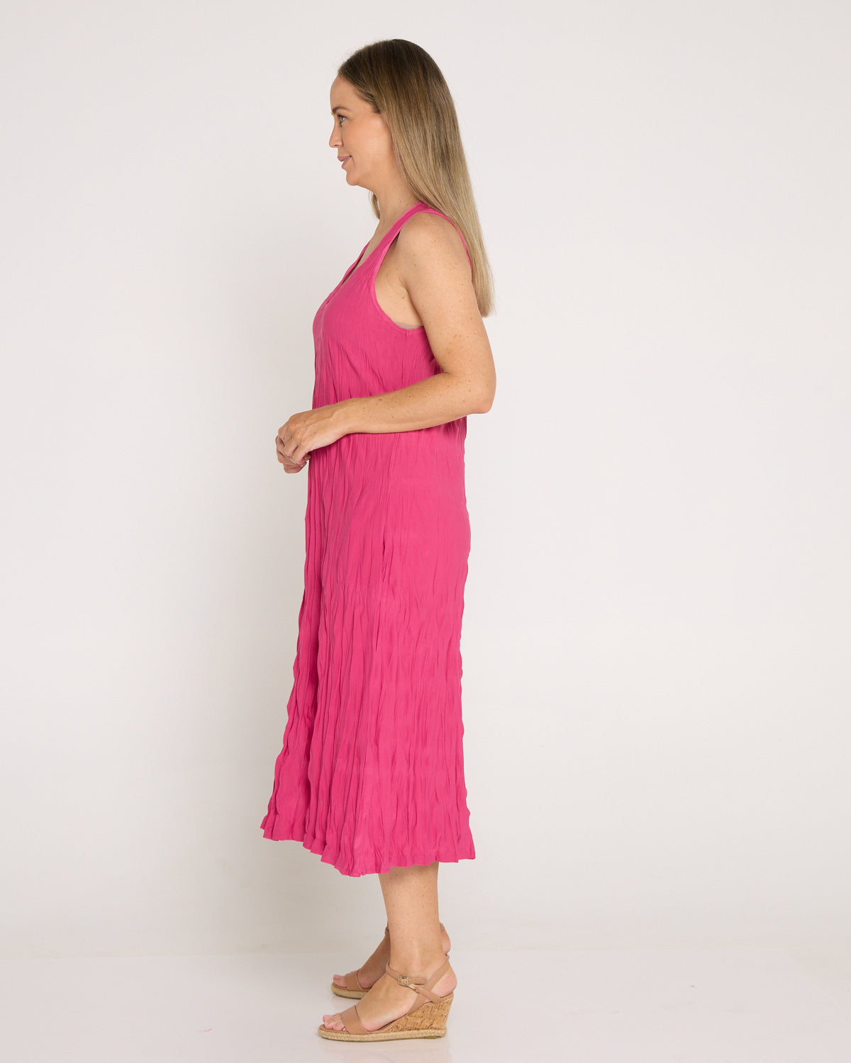 Stella Sleeveless Dress - Fuchsia