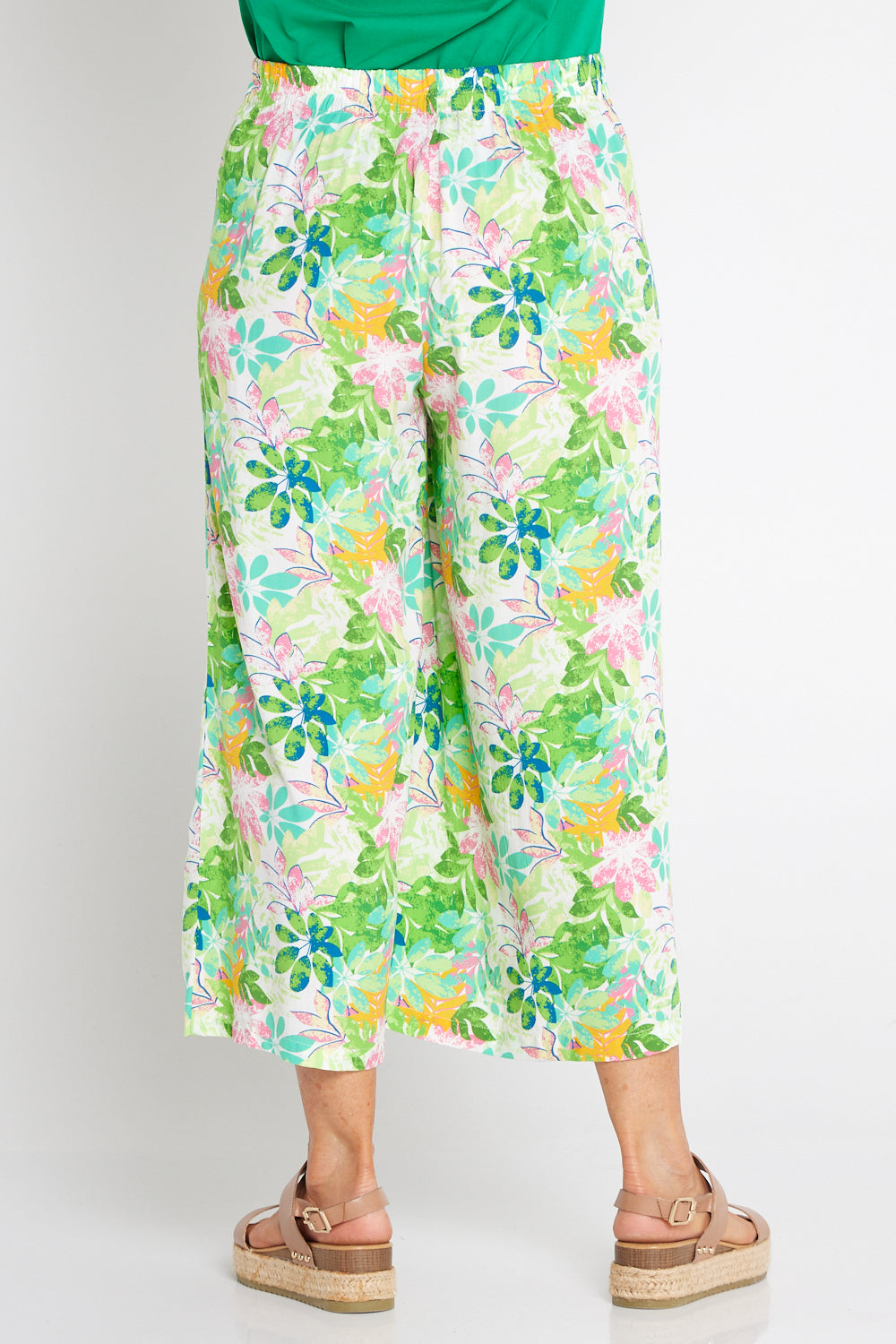 Leaves of Love Print Pants - Green Tree Floral
