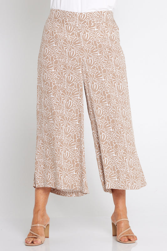 Leaves of Love Print Pants - Savanna Bloom