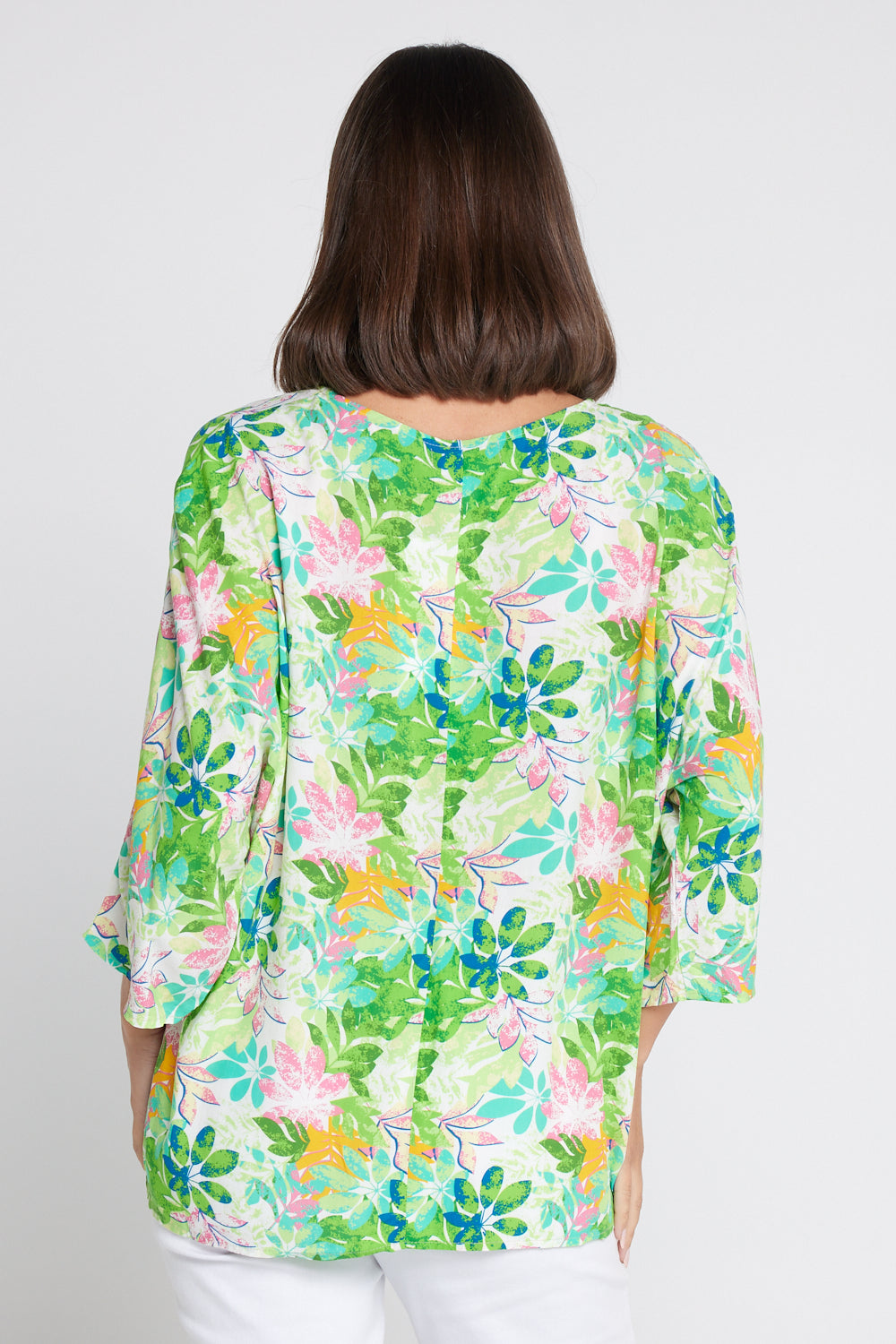 Summer Ease Top - Green Tree Floral