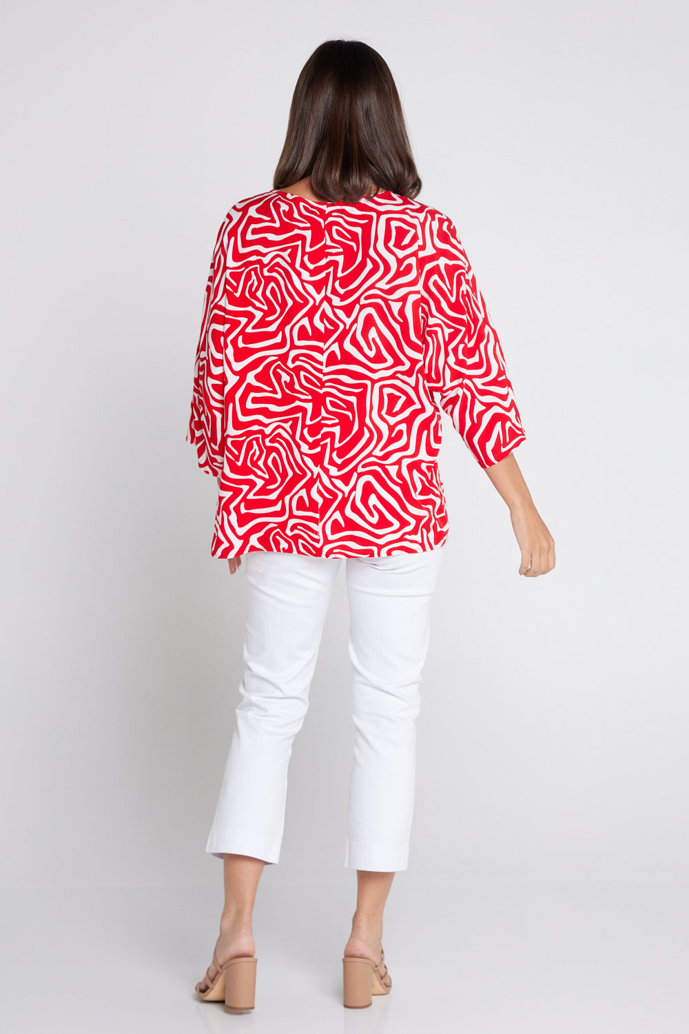 Summer Ease Top - Red/White Swirl