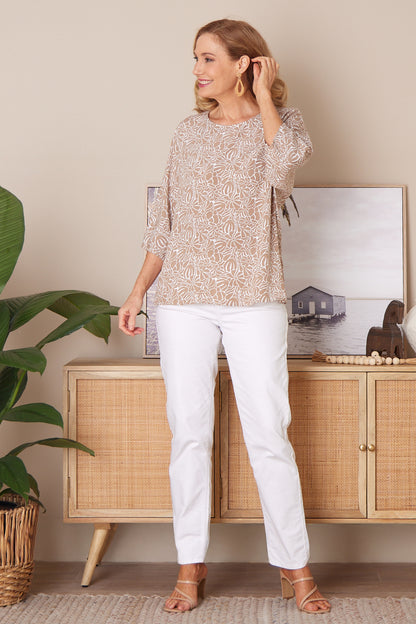 Summer Ease Top - Savanna Bloom