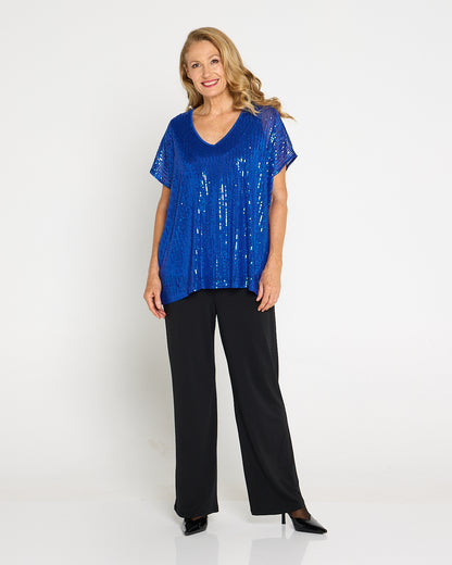 Sparkle Tonight Sequin Top - Electric