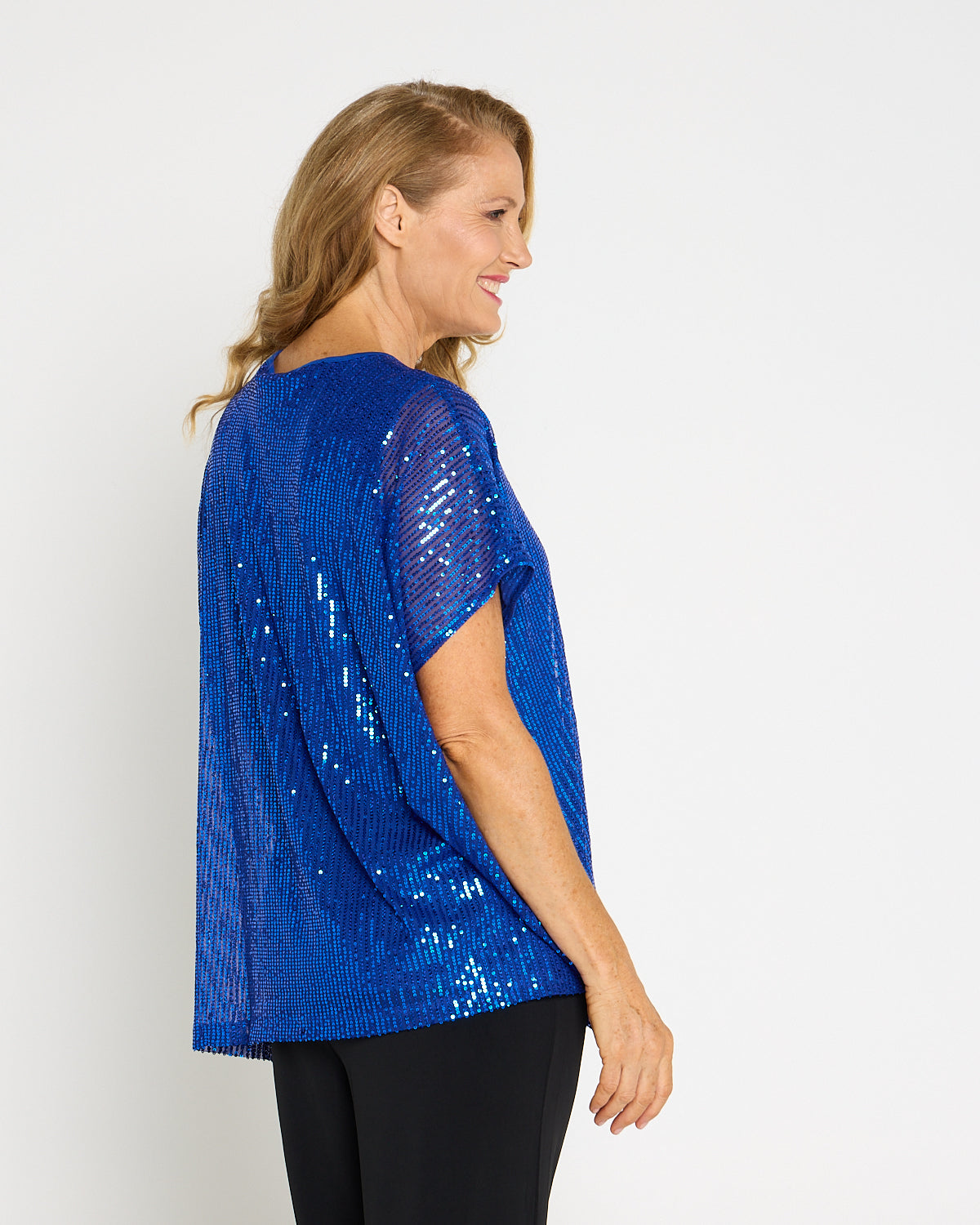 Sparkle Tonight Sequin Top - Electric