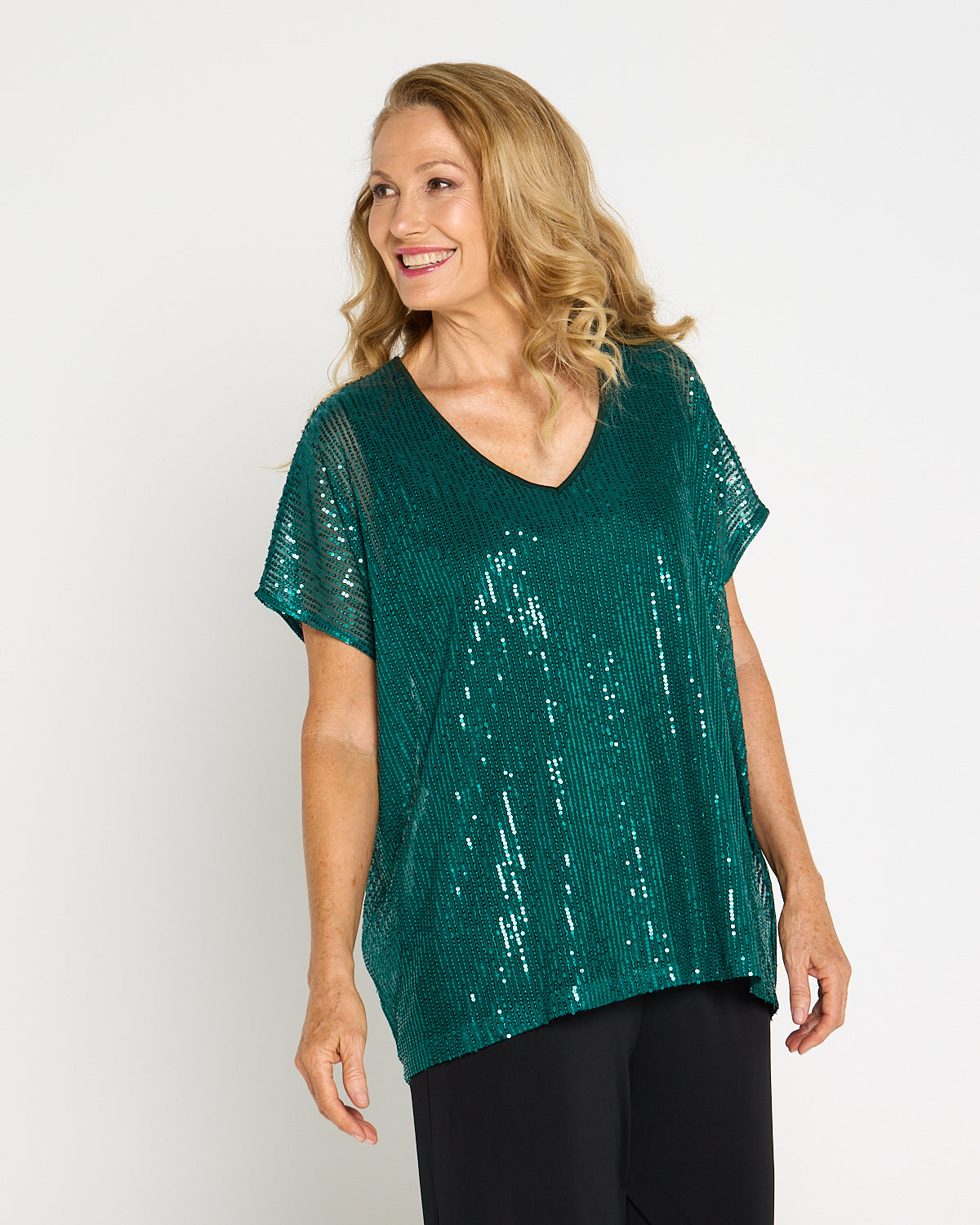 Sparkle Tonight Sequin Top - Jade