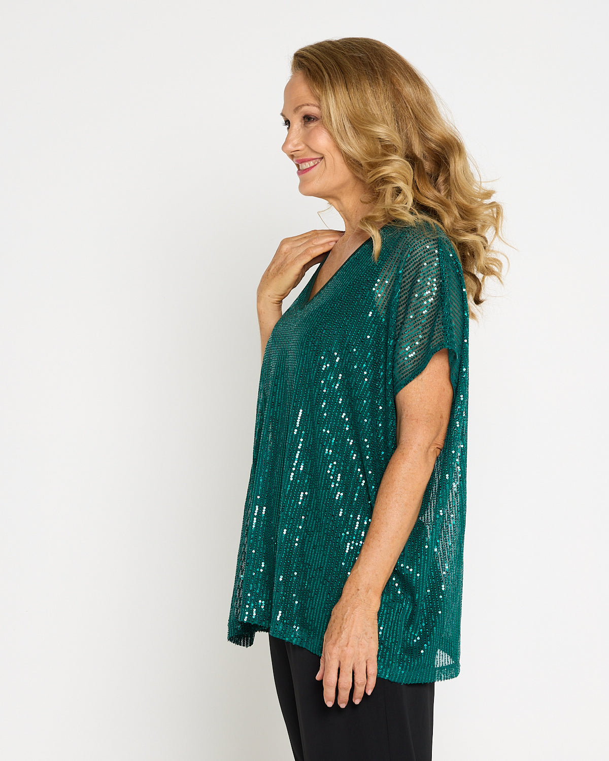 Sparkle Tonight Sequin Top - Jade