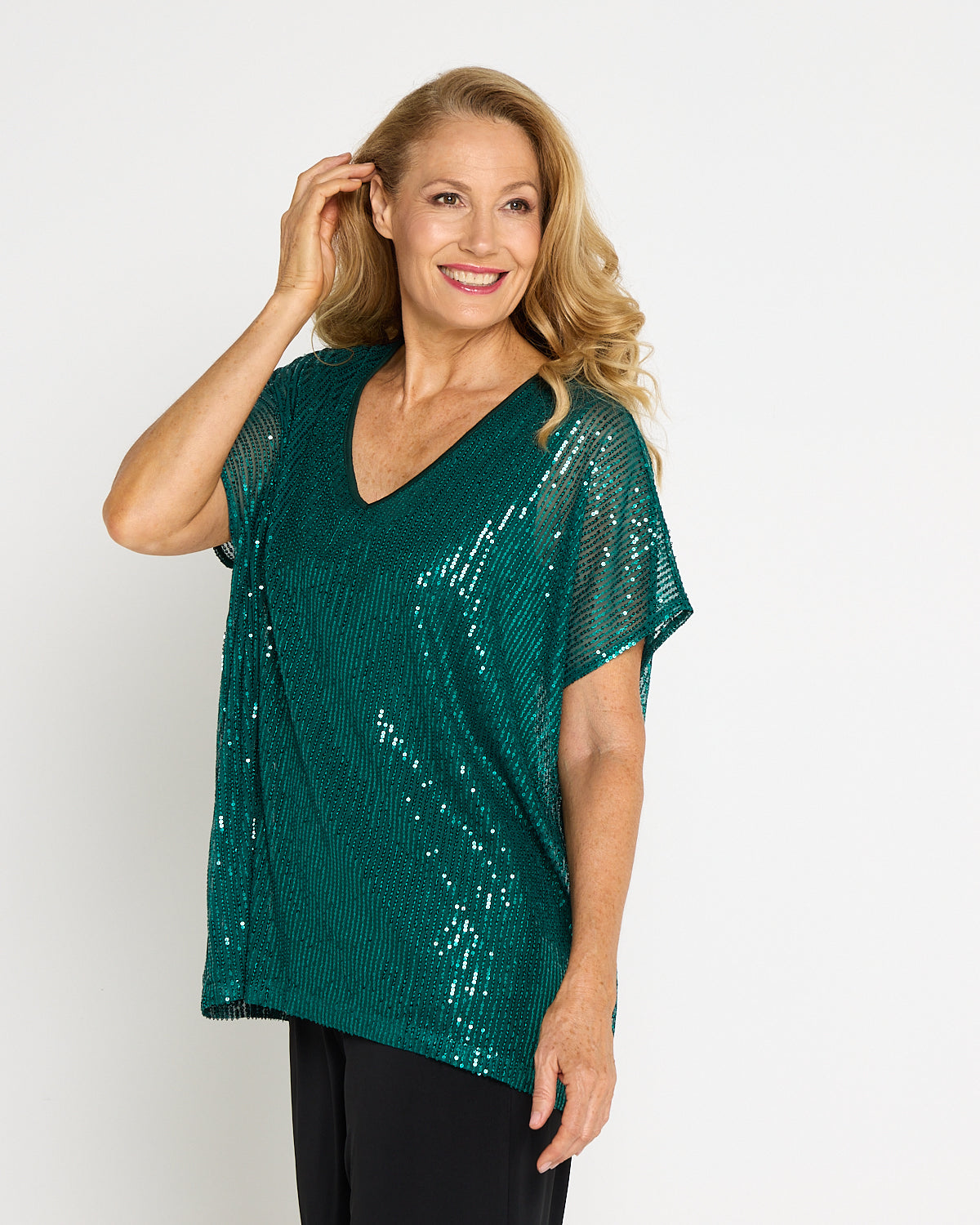 Sparkle Tonight Sequin Top - Jade