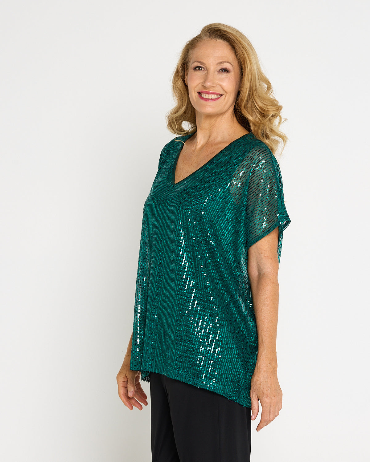 Sparkle Tonight Sequin Top - Jade