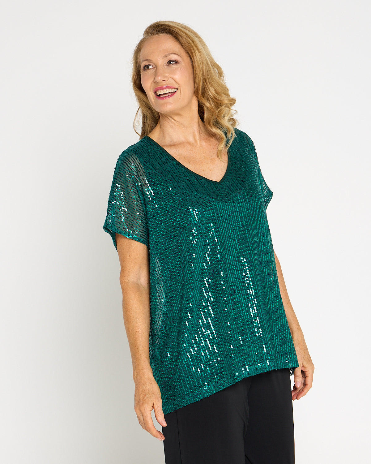 Sparkle Tonight Sequin Top - Jade