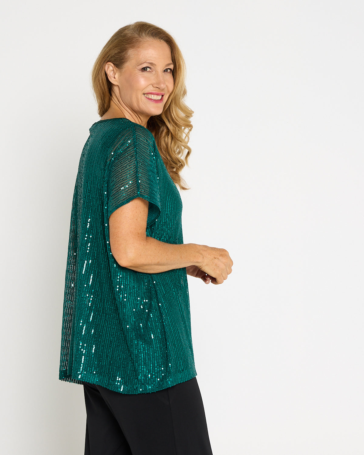 Sparkle Tonight Sequin Top - Jade