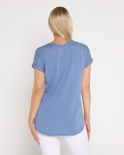 Hestia Travel Tee - Blue Stripe