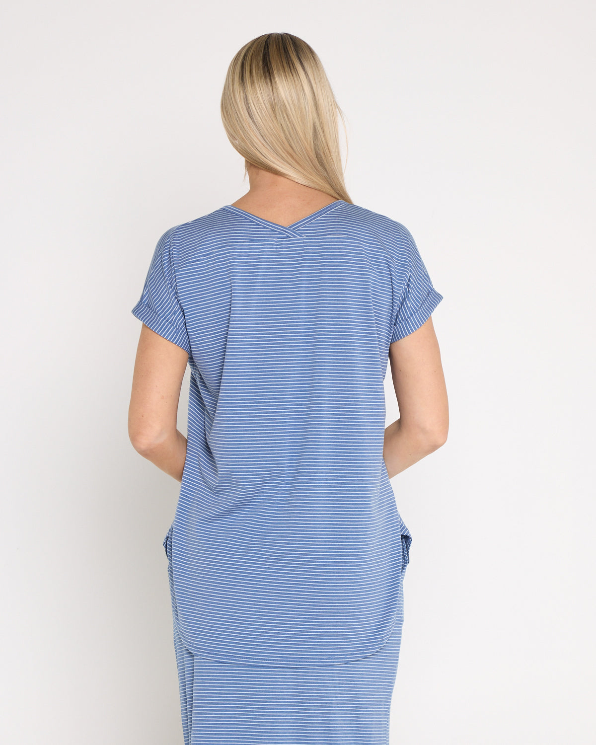 Hestia Travel Tee - Blue Stripe