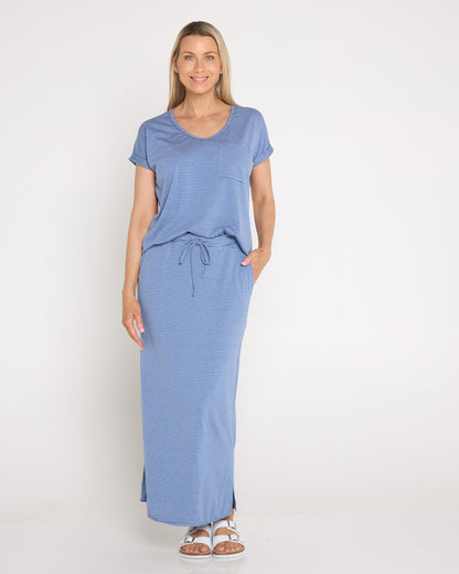 Hestia Travel Tee - Blue Stripe