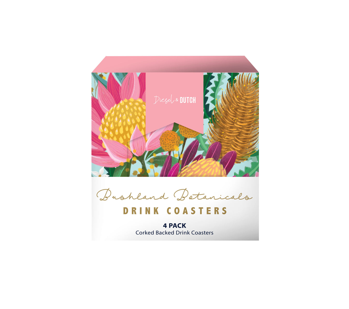 Bushland Botanicals Cork-Backed Coasters (4 Pack)