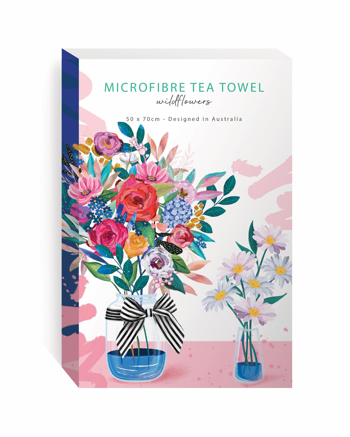 Microfibre Tea Towel - Blue Wildflowers
