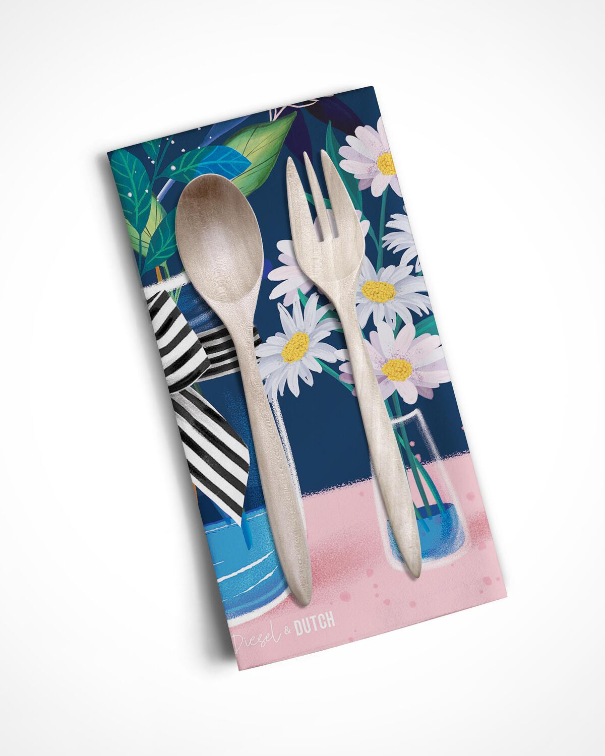 Microfibre Tea Towel - Blue Wildflowers