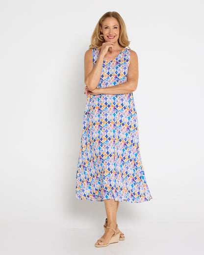 Sienna Sleeveless Midi Dress - Marrakesh