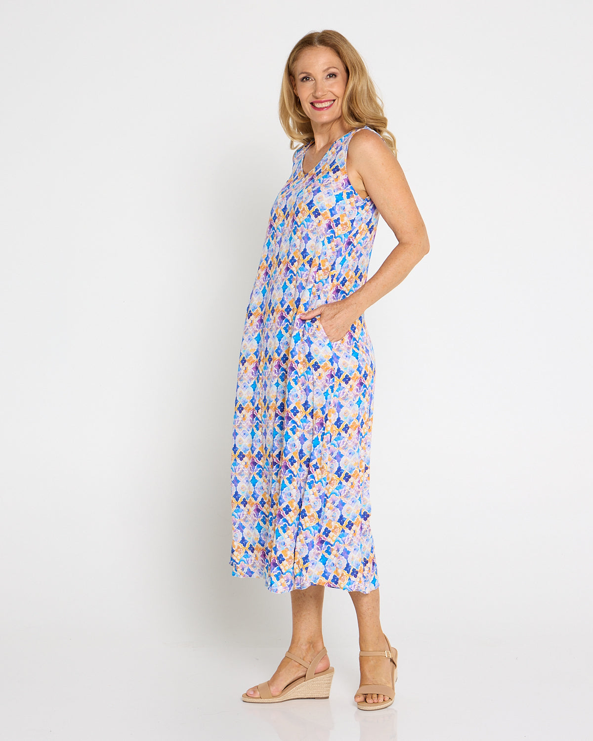 Sienna Sleeveless Midi Dress - Marrakesh