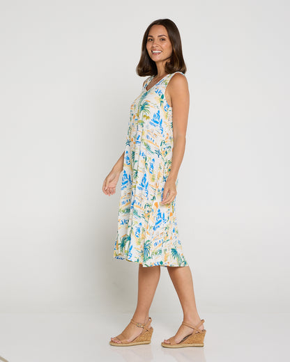Sienna Sleeveless Petite Dress - Tropical Palace