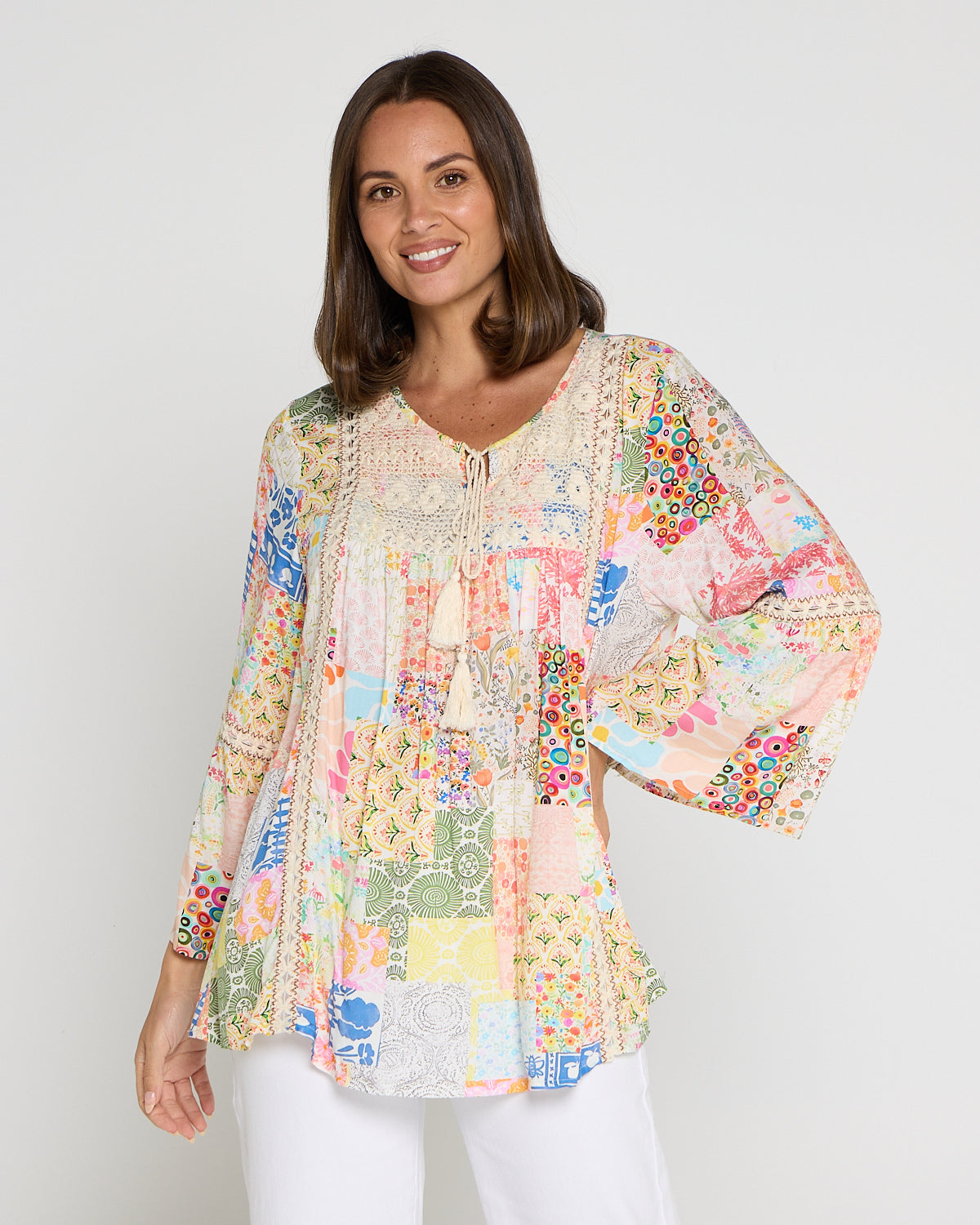 Elodie Boho Top - Sorbet Collage