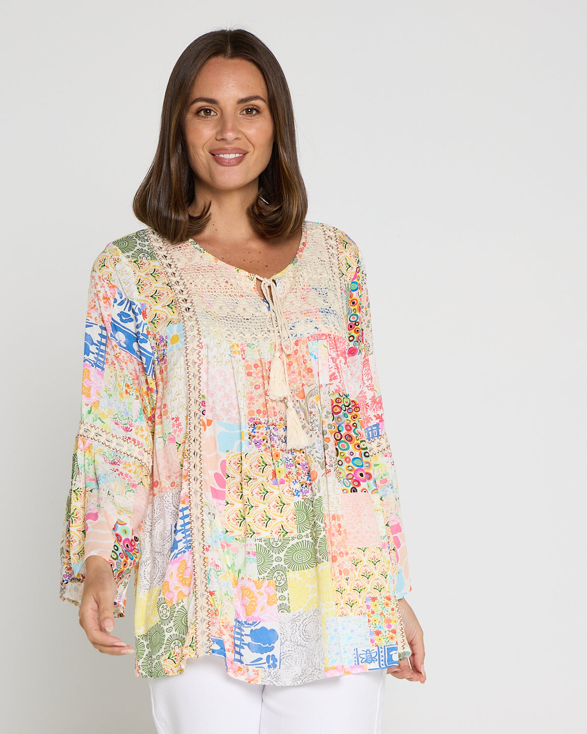 Elodie Boho Top - Sorbet Collage