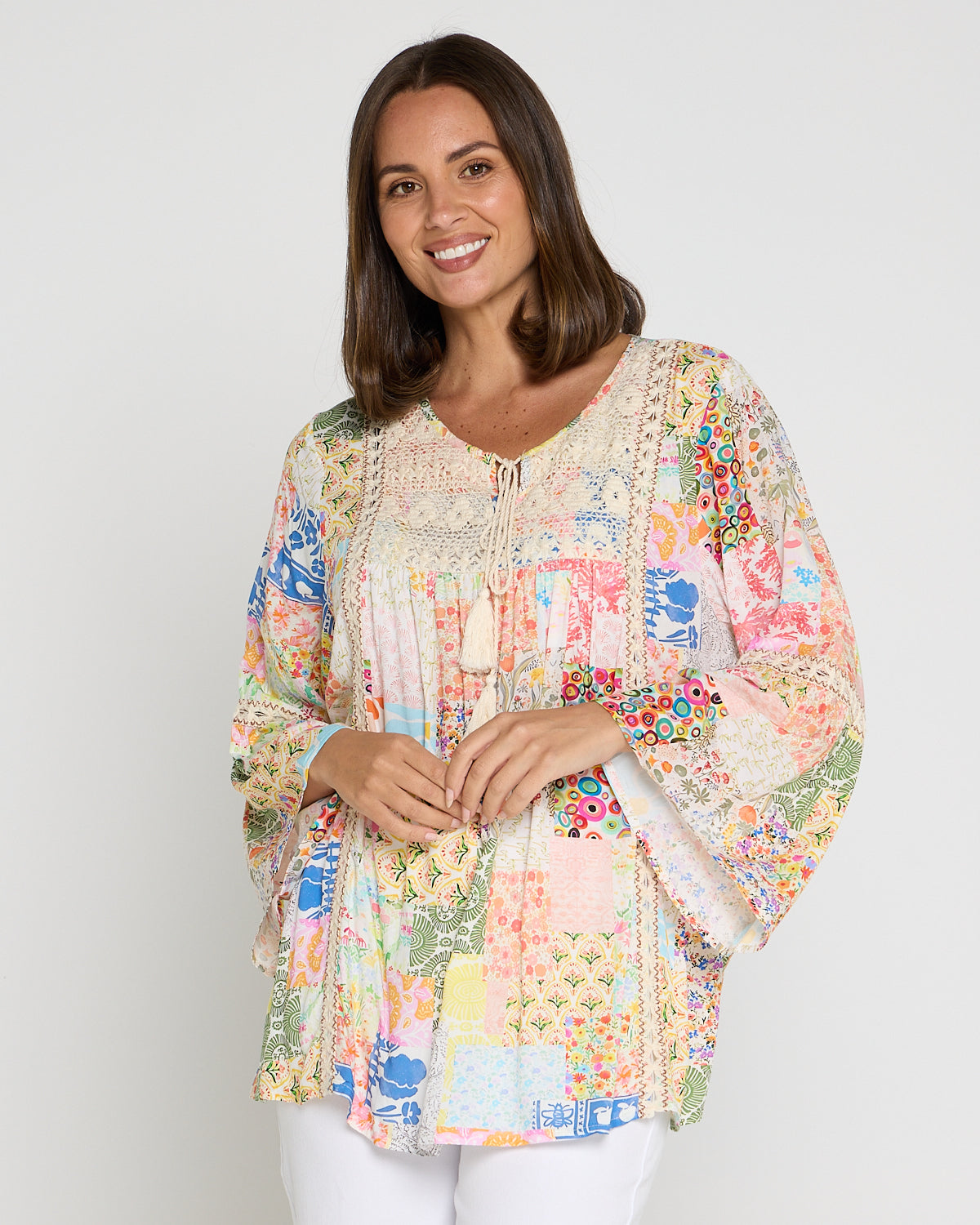 Elodie Boho Top - Sorbet Collage