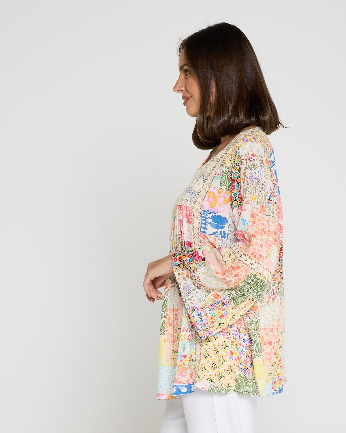 Elodie Boho Top - Sorbet Collage