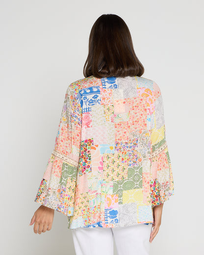 Elodie Boho Top - Sorbet Collage