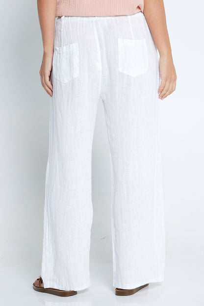 Positano Linen Pants - White