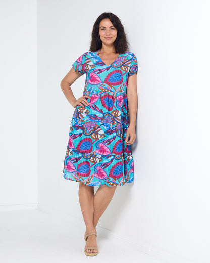 Thalia Tiered Dress - Island Bloom