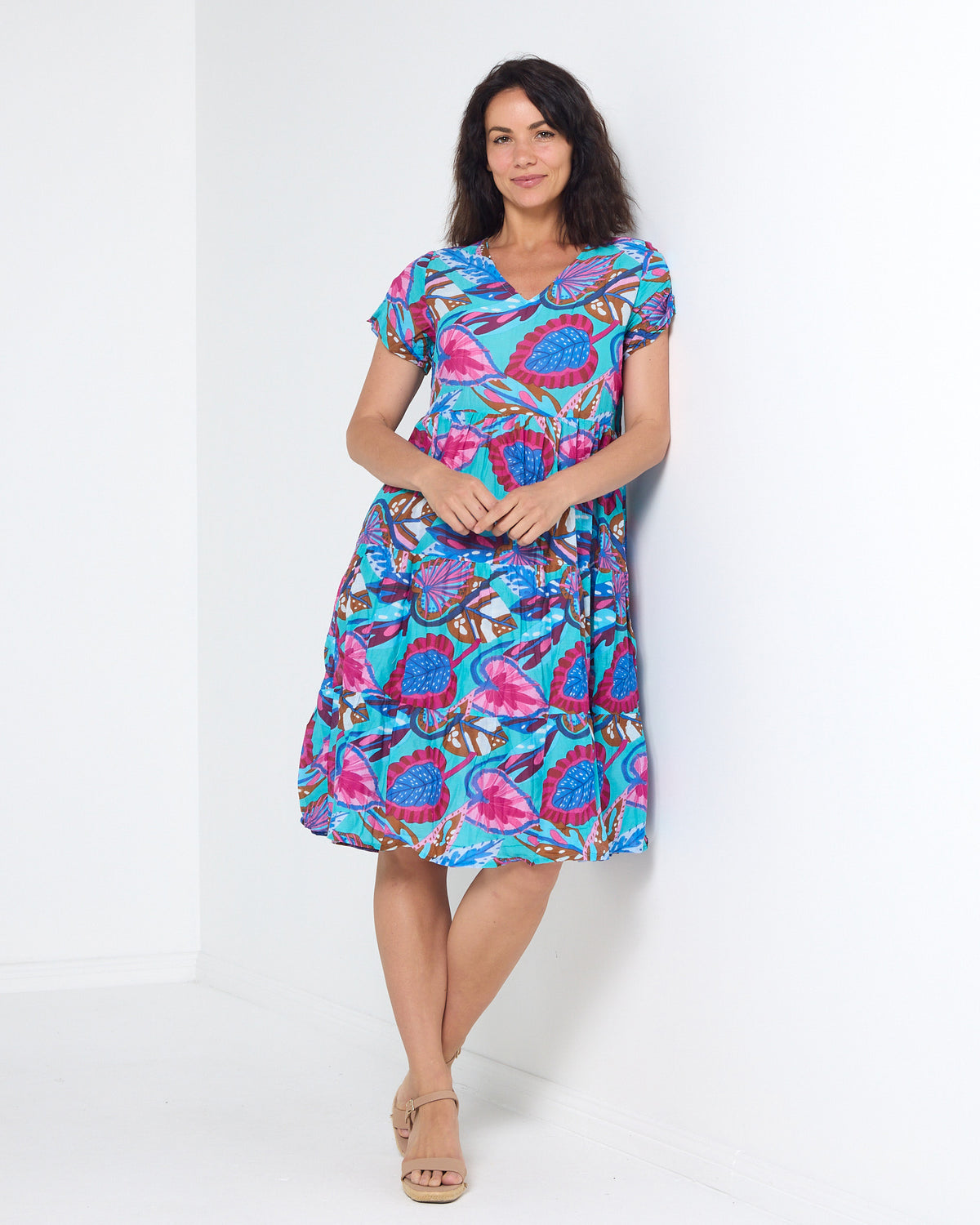 Thalia Tiered Dress - Island Bloom