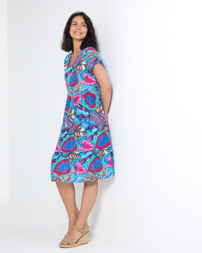 Thalia Tiered Dress - Island Bloom