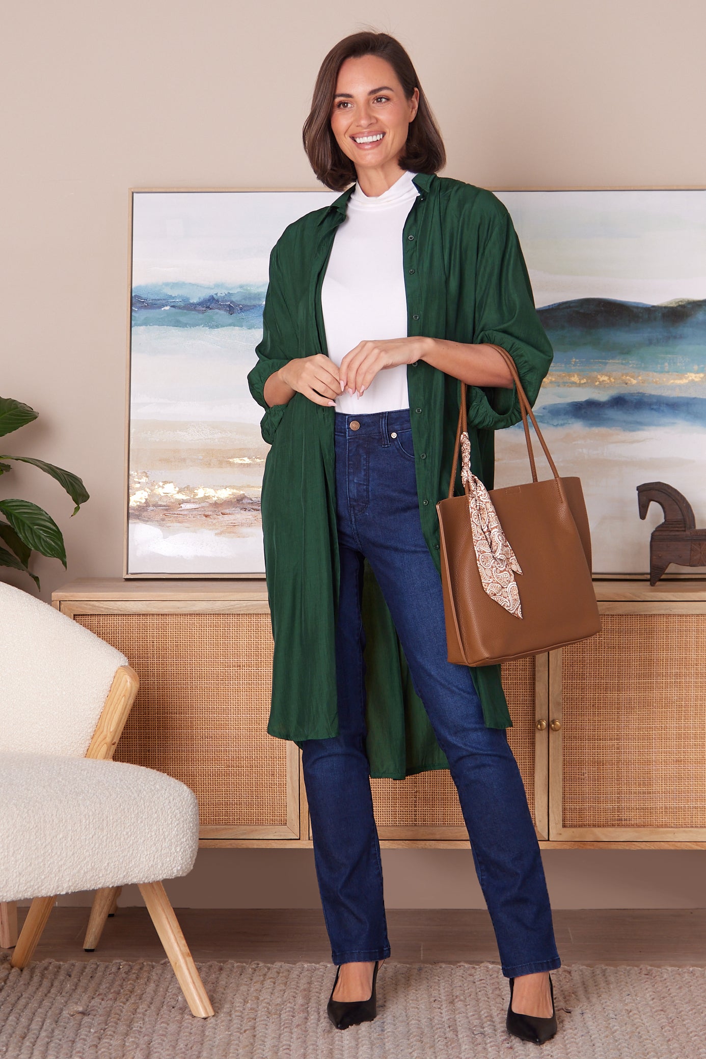 Faith Tote Bag & Clutch - Brown