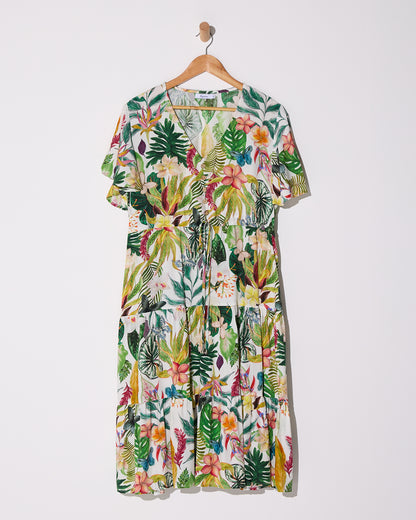 Tamblyn Dress - Frangipani Tropical