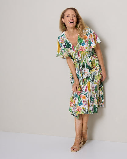 Tamblyn Dress - Frangipani Tropical