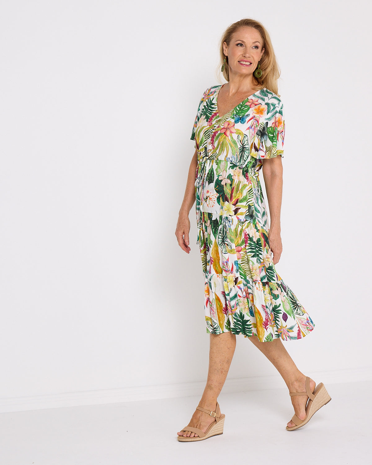Tamblyn Dress - Frangipani Tropical