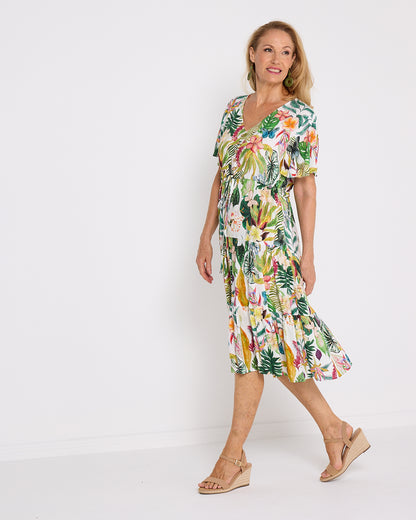 Tamblyn Dress - Frangipani Tropical