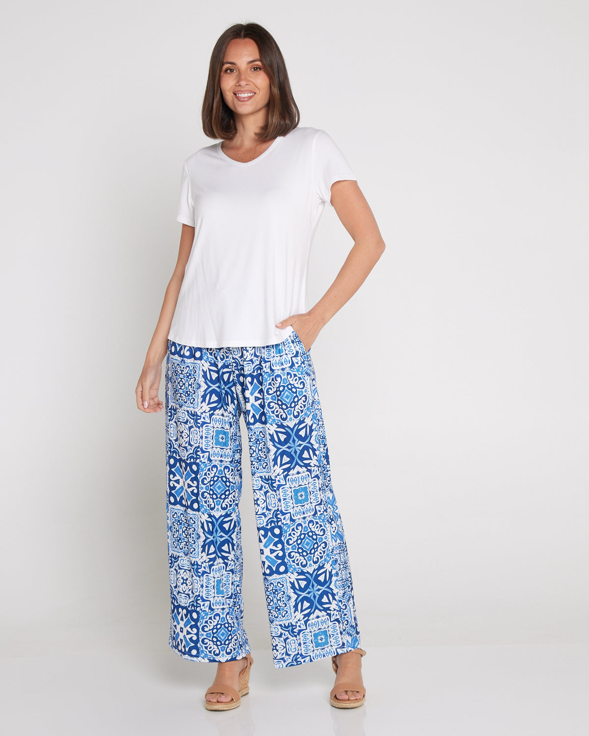 Tammy Stretch Jersey Pants - Seville Ceramic