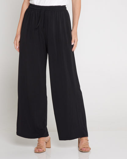 Tammy Stretch Jersey Pants - Black