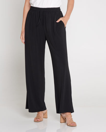 Tammy Stretch Jersey Pants - Black