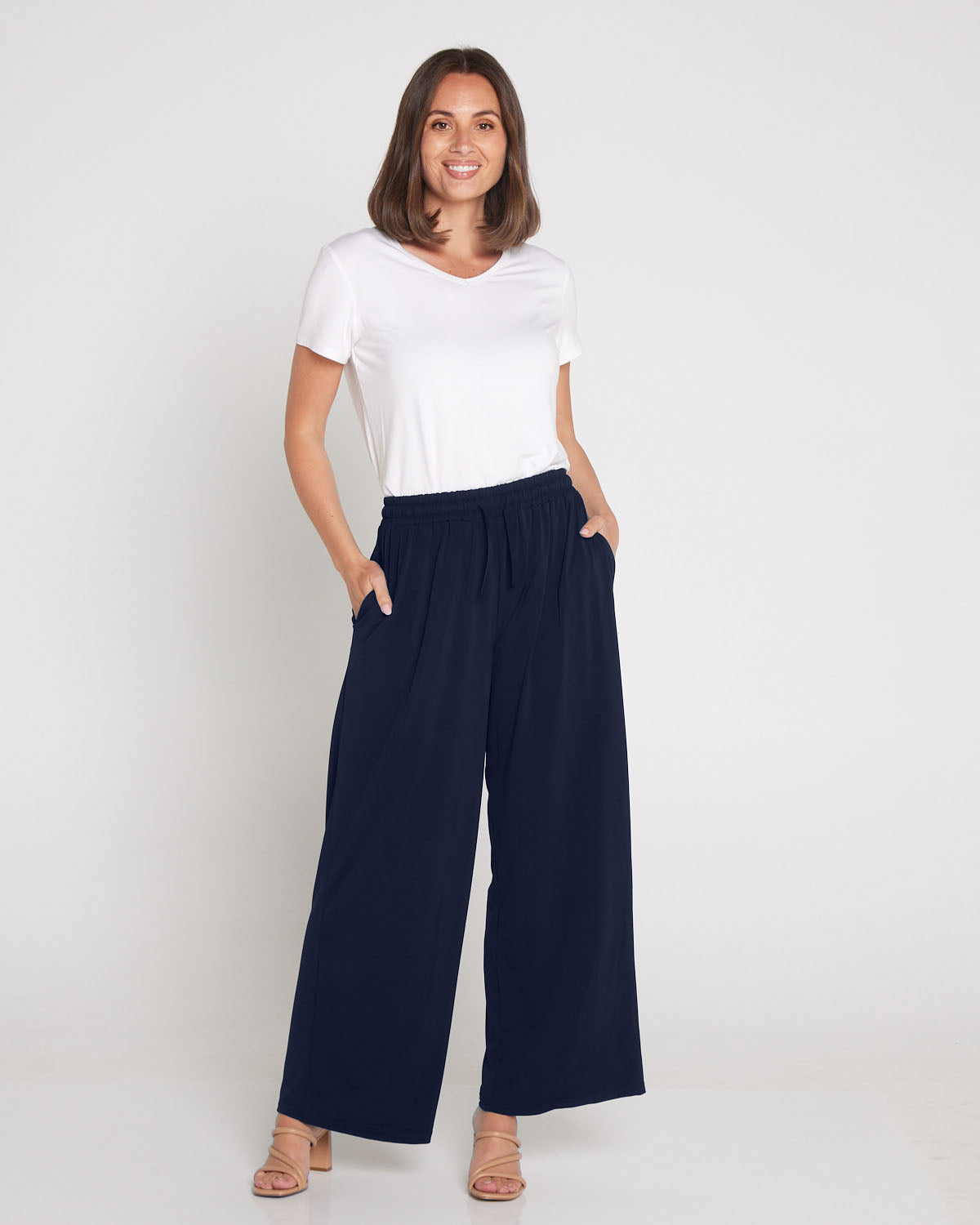 Tammy Stretch Jersey Pants - Dark Navy
