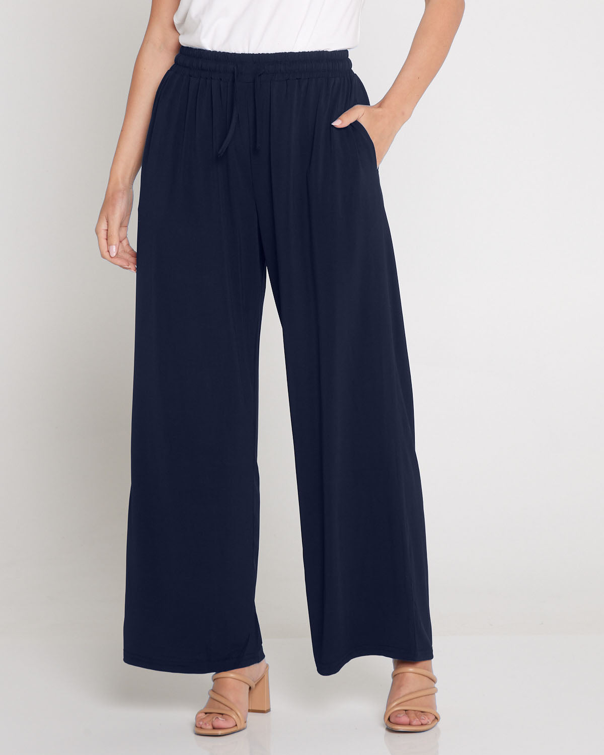 Tammy Stretch Jersey Pants - Dark Navy