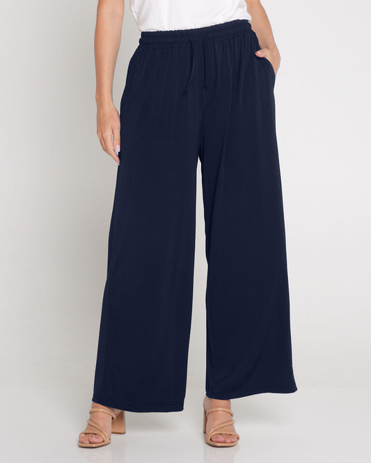 Tammy Stretch Jersey Pants - Dark Navy