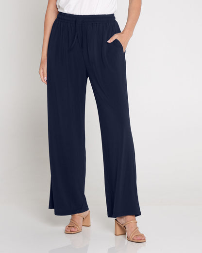 Tammy Stretch Jersey Pants - Dark Navy